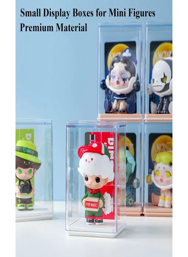 دبليو ام ام علبة عرض صغيرة مكونة من 6 قطع لعرض المجسمات المصغرة، صندوق شفاف مغلق لعرض المجسمات المصغرة القابلة للتكديس، صندوق عرض مصغر مقاوم للغبار، صندوق تخزين شفاف، عرض لمتجر بوب مارت - Image 5